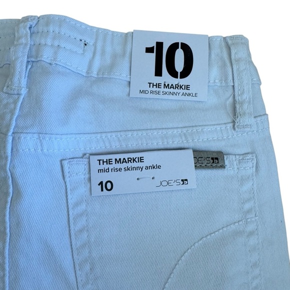 Joes The Markie White Denim Jeans Mid Rise Skinny Ankle Distressed Ripped 10 NWT - Picture 6 of 8